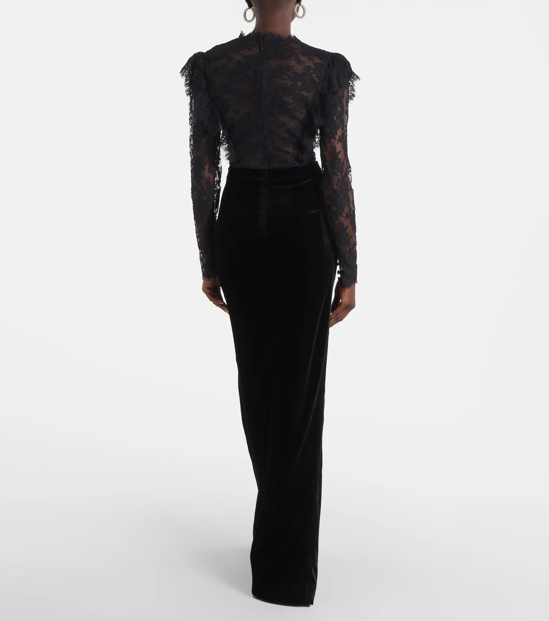 Alessandra Rich - Lace and velvet gown
