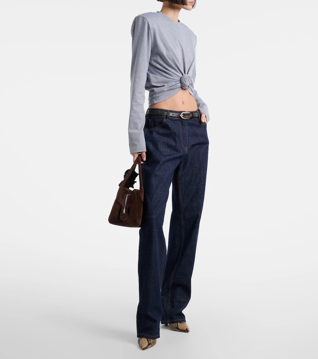 Magda Butrym - Cropped cotton-blend jersey top
