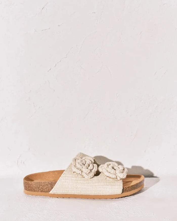 women'secret kadın terliği MMT FLOWER BIO ECRU