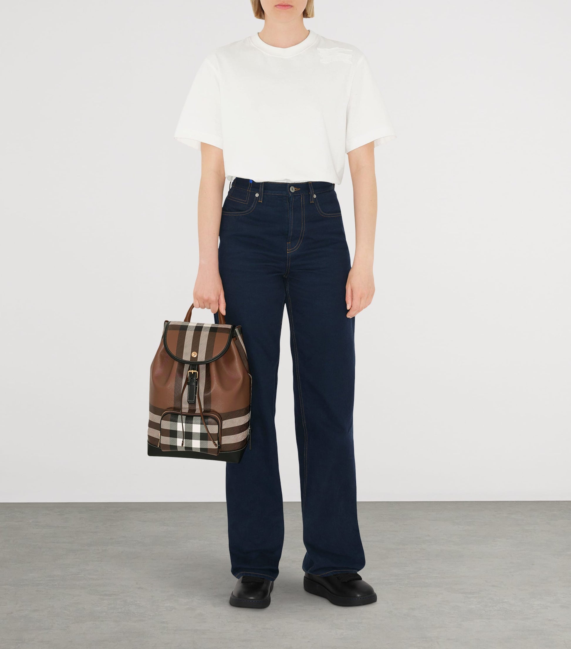 Brown Check Backpack