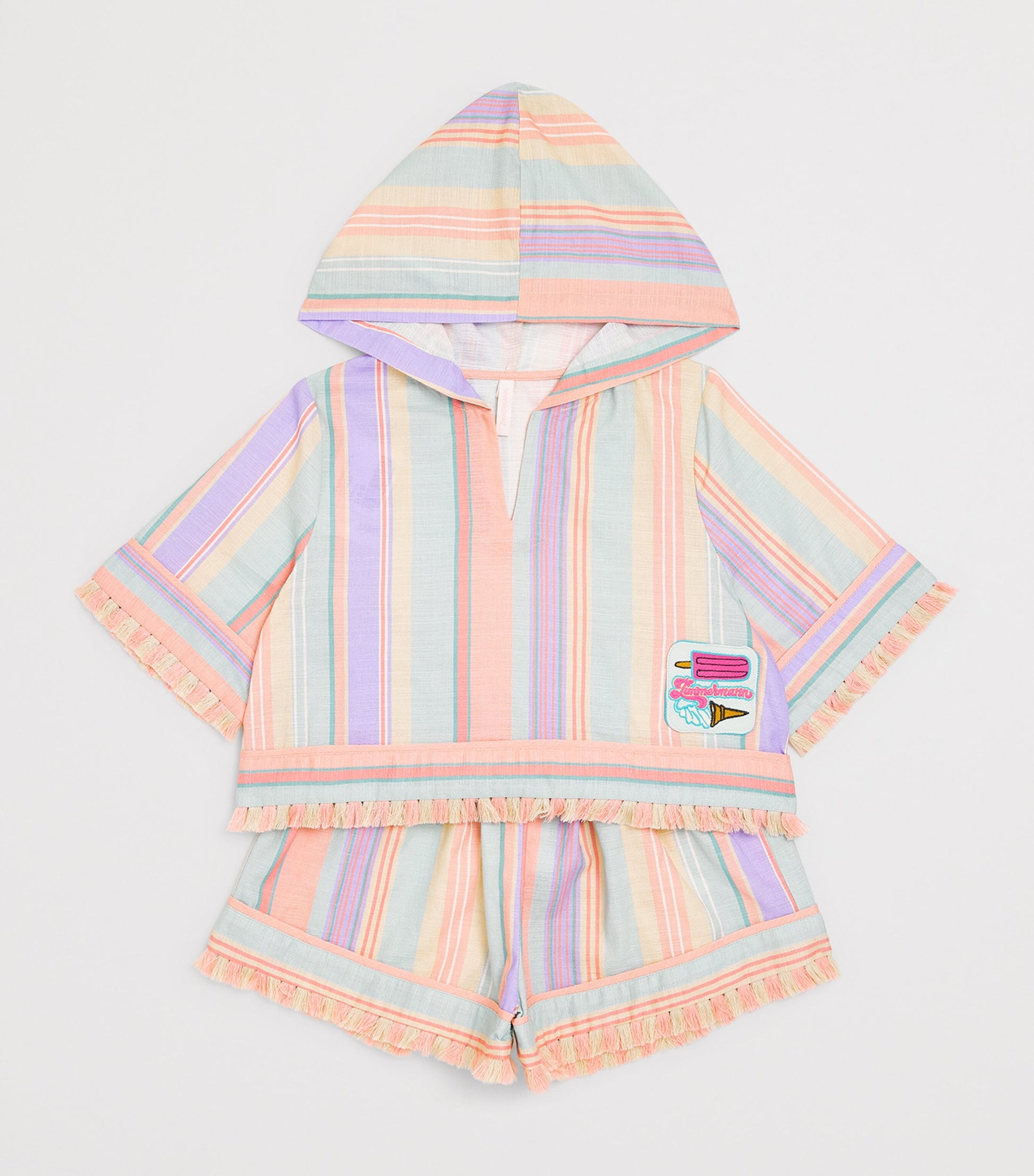 Zimmermann Kids Cotton Fringed Cascadian Shorts (2-12 Years)