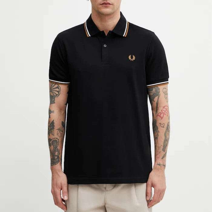 Fred Perry тениска с яка мъжка от памук