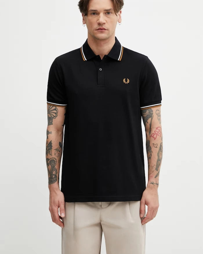 Fred Perry тениска с яка мъжка от памук