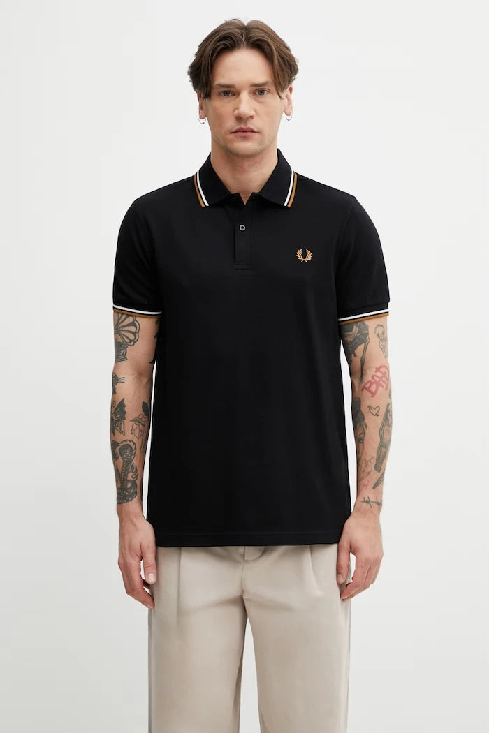 Fred Perry тениска с яка мъжка от памук