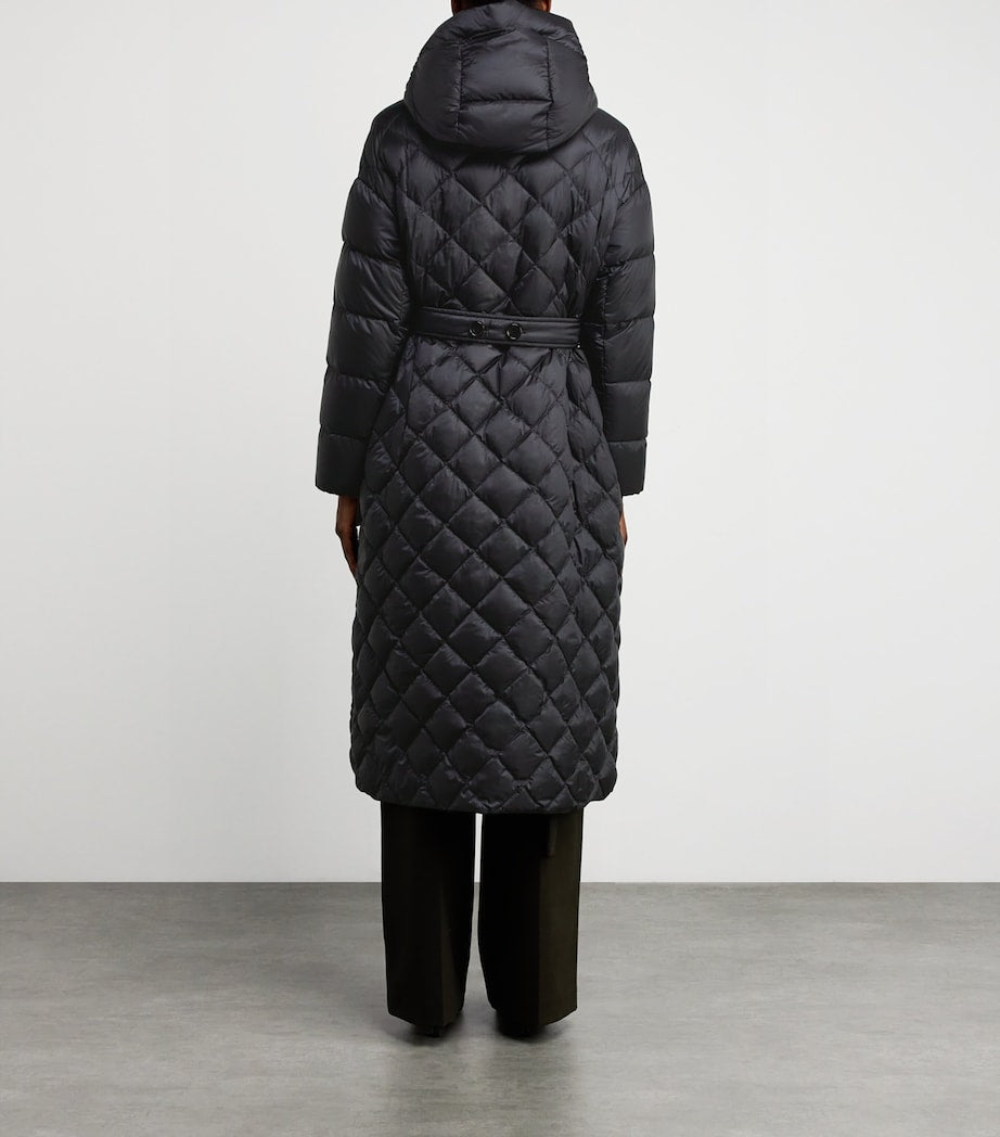 Max Mara Black The Cube Quilted Down Parka Coat