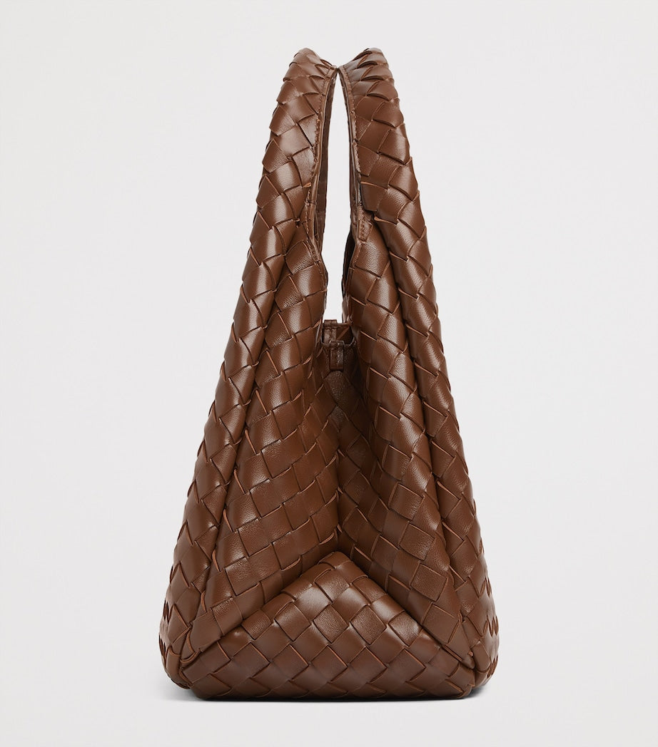 Medium Leather Intrecciato Campana Shoulder Bag