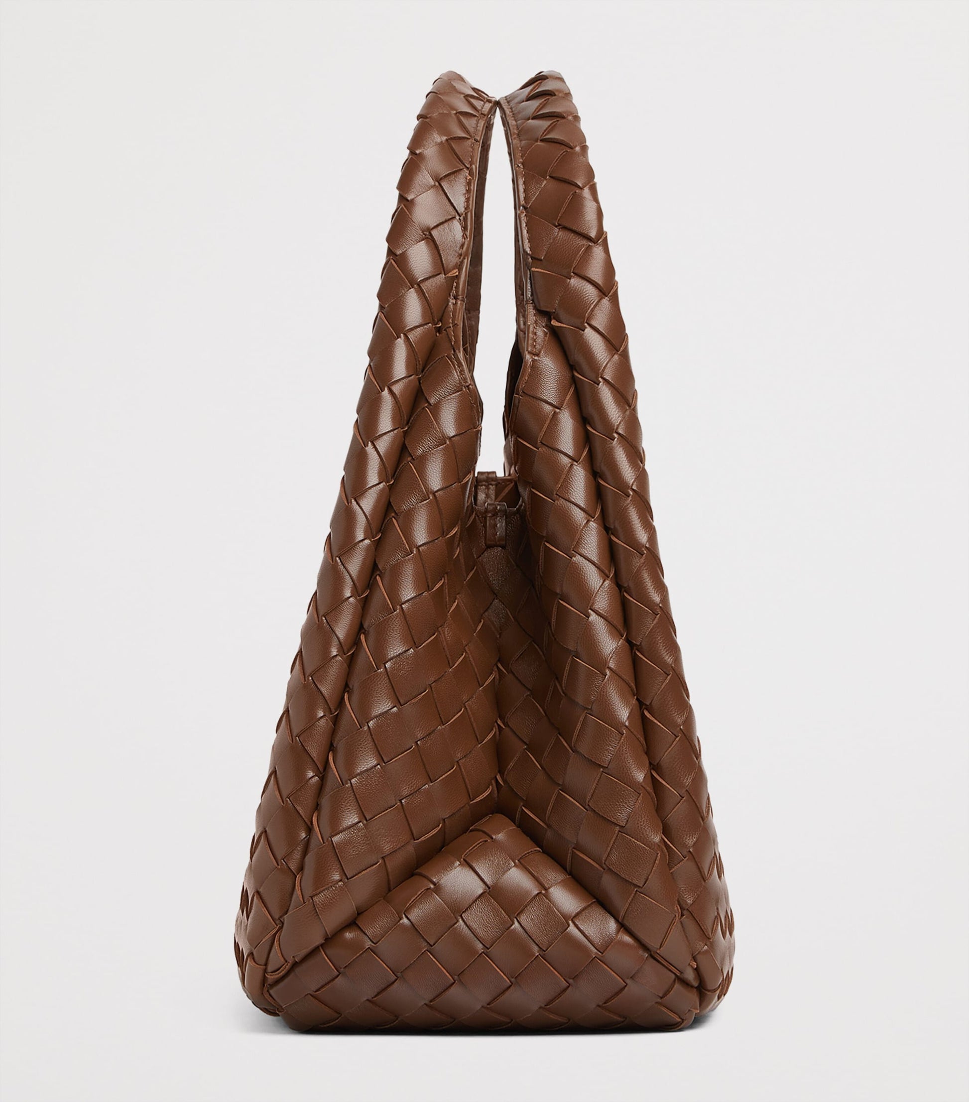 Bottega Veneta Grey Medium Leather Intrecciato Campana Shoulder Bag