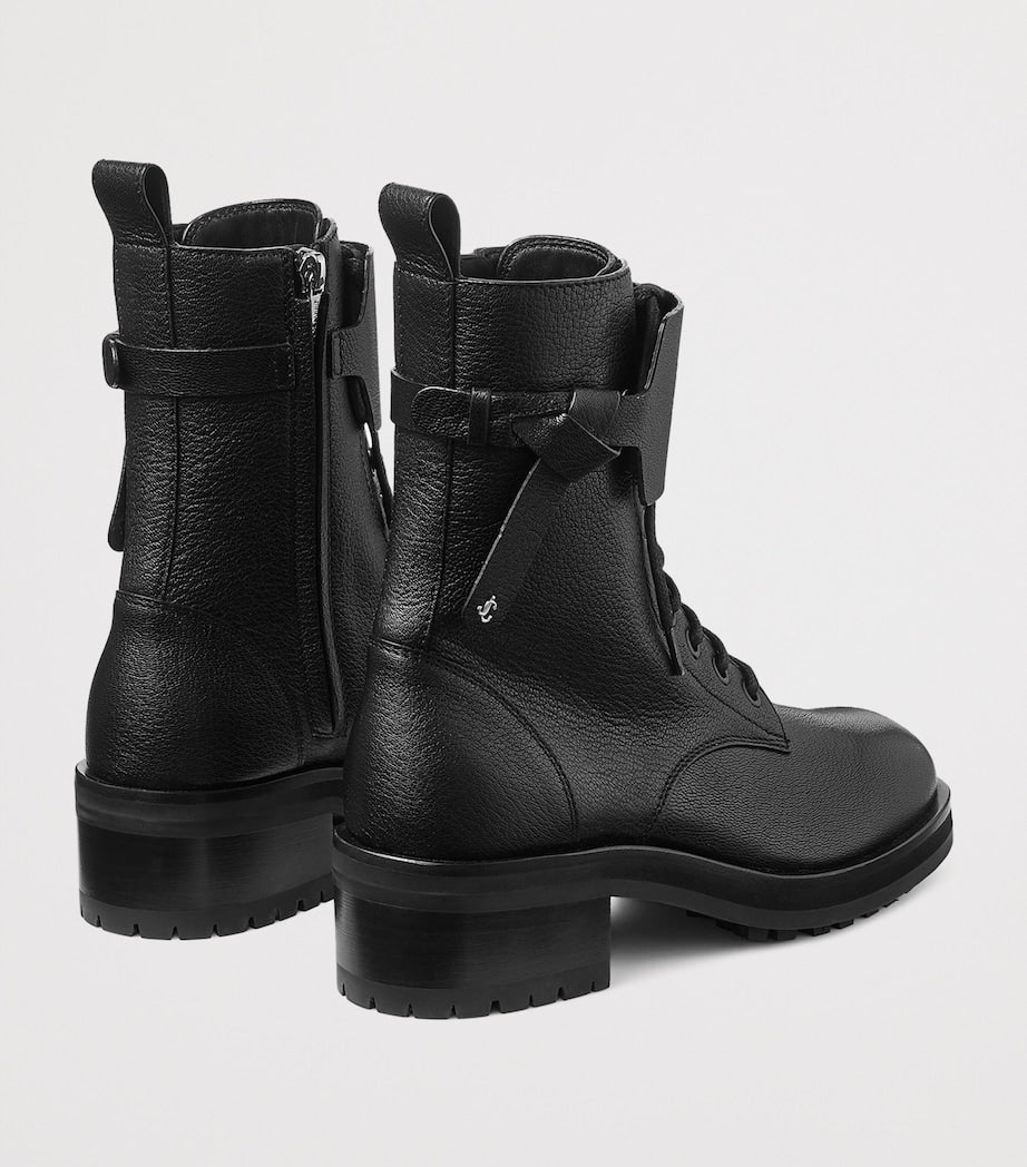 Jimmy Choo Black Rosabel 55 Biker Boots