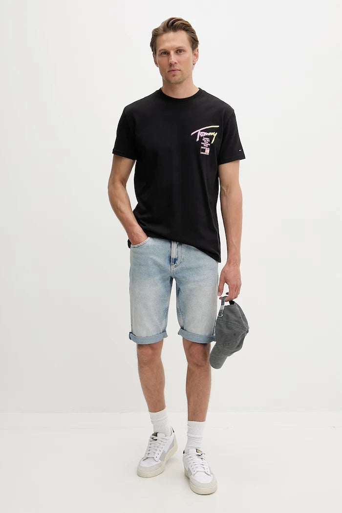 Tommy Jeans erkek pamuklu elastan kısa pantolon