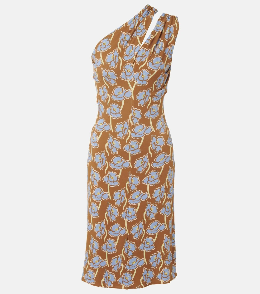 Versace - Poppies printed crêpe jersey midi dress