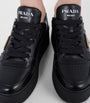 Prada Black Leather Downtown Bold Sneakers 50
