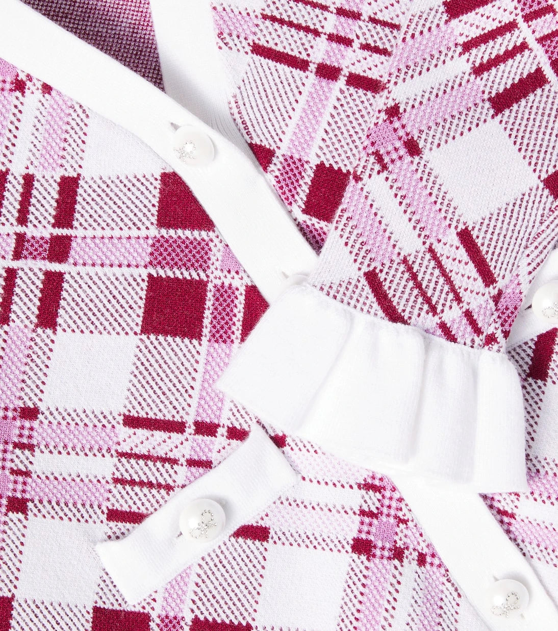 Self-Portrait Kids - Ruffled checked cardigan