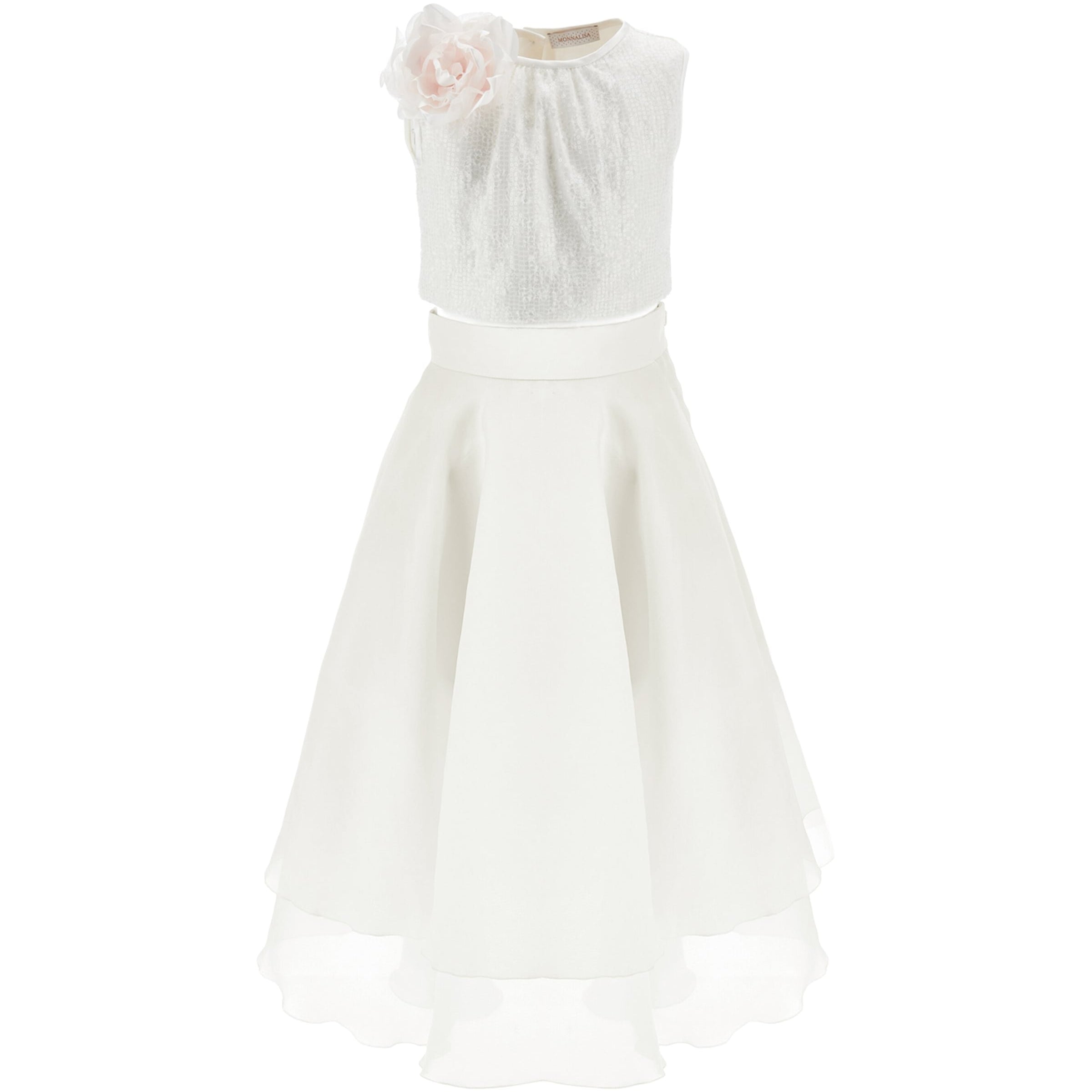 Flower-Appliqué Top and Skirt Set (2-16 Years)