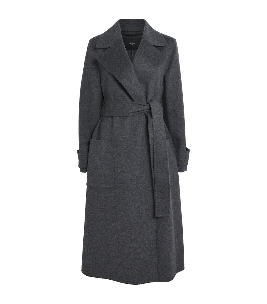 Joseph Grey Double-Faced Wool-Cashmere Costa Coat