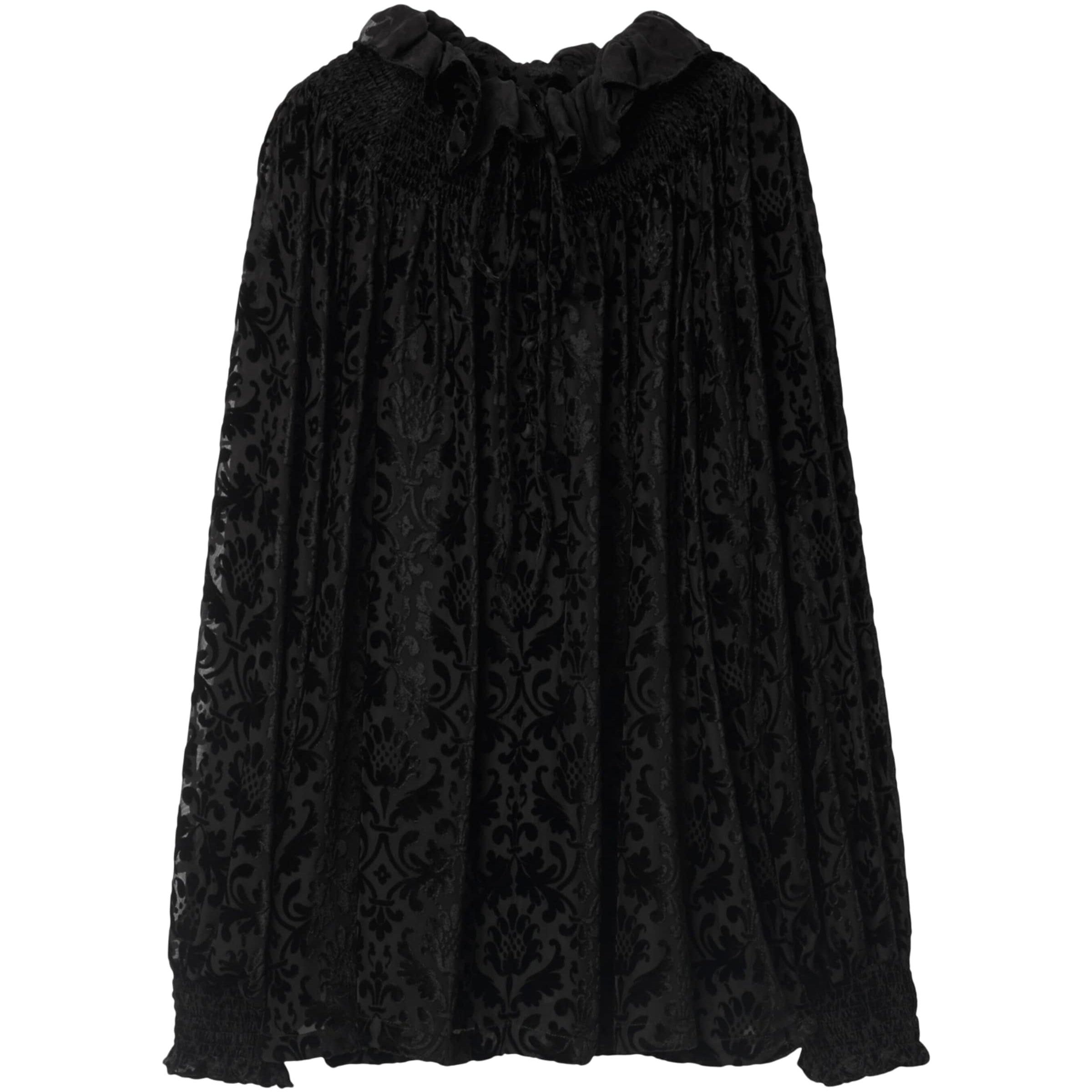 Black Velvet Devoré Baroque Blouse