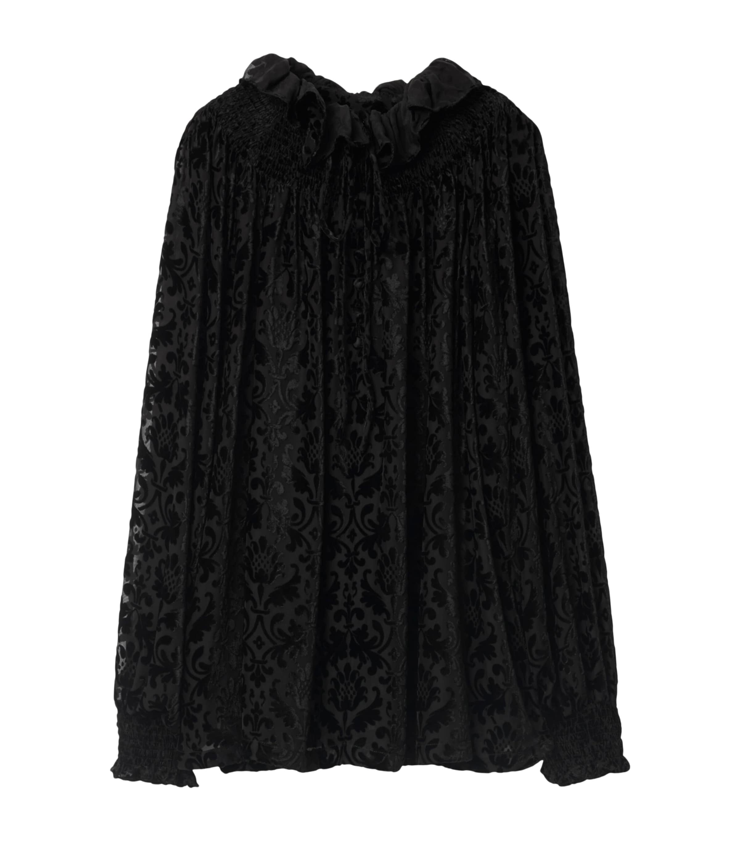 Black Velvet Devoré Baroque Blouse