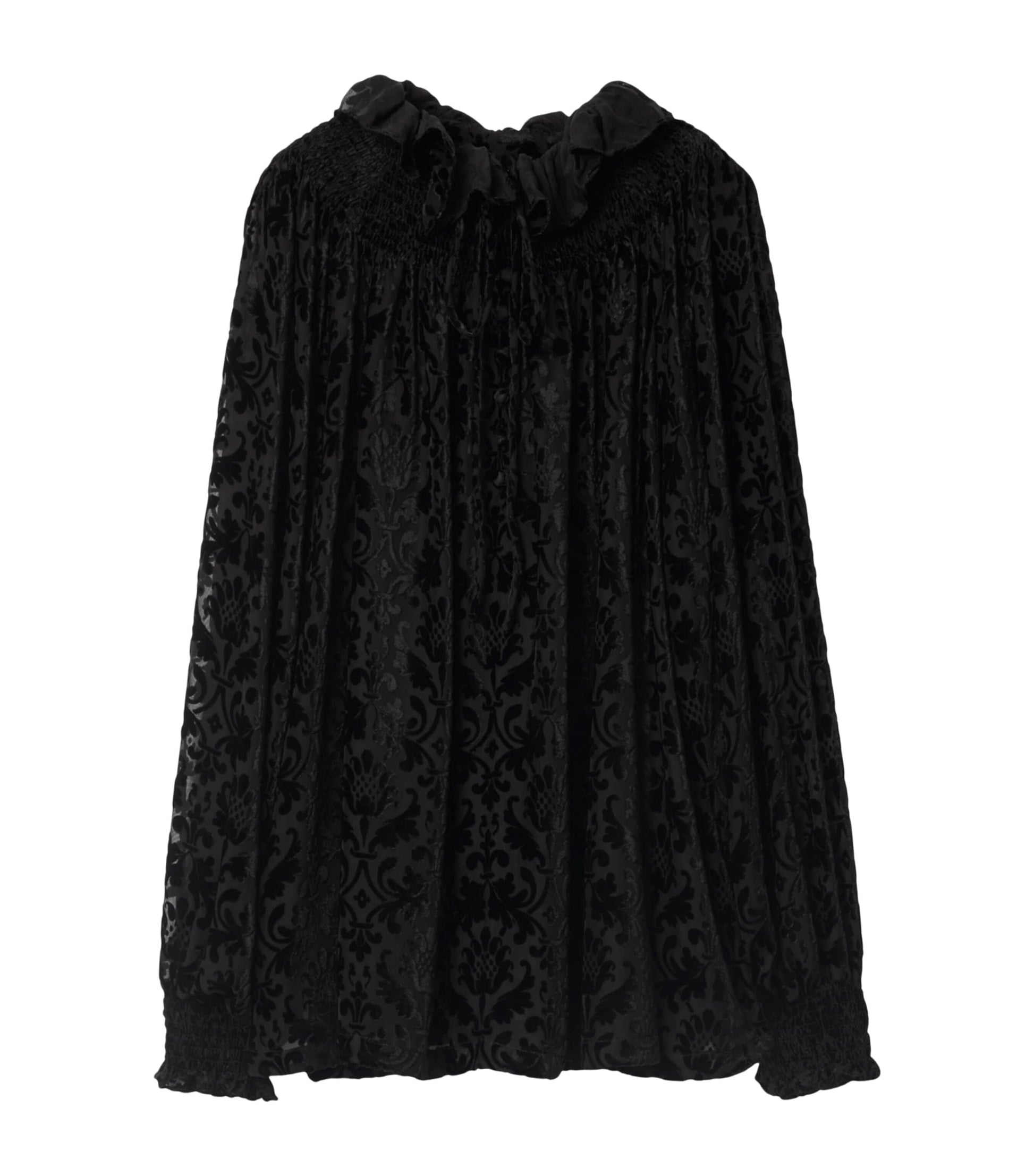 Black Velvet Devoré Baroque Blouse