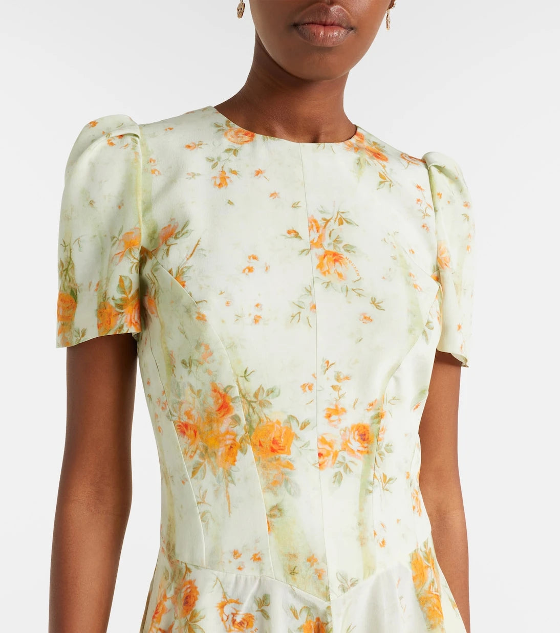 McQueen - Floral asymmetric midi dress