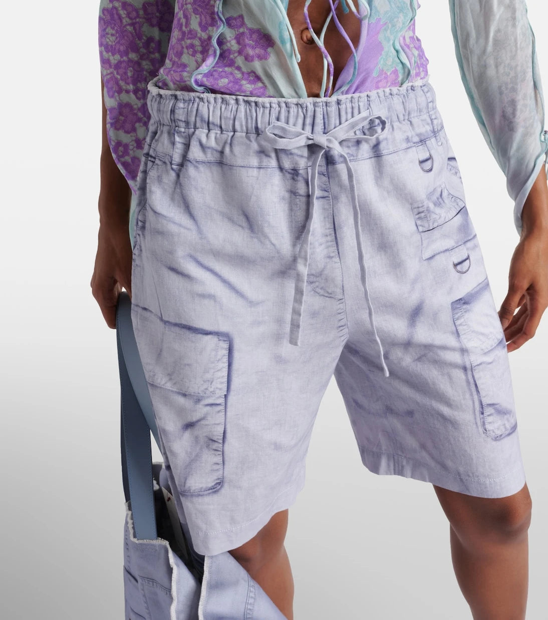 Acne Studios - Trompe l'œil linen and cotton Bermuda shorts