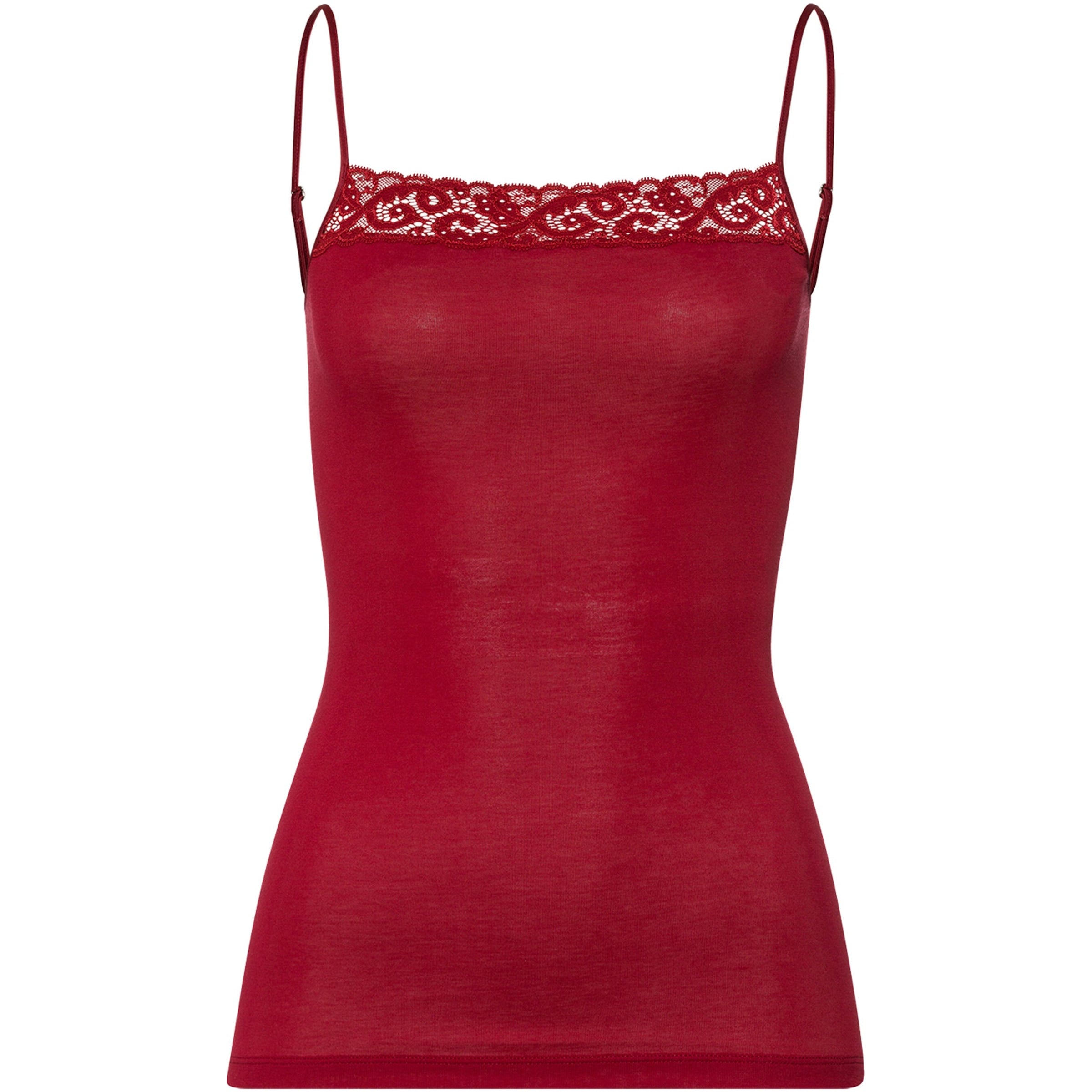Hanro Mercerised Cotton Moments Camisole RED DAHLIA