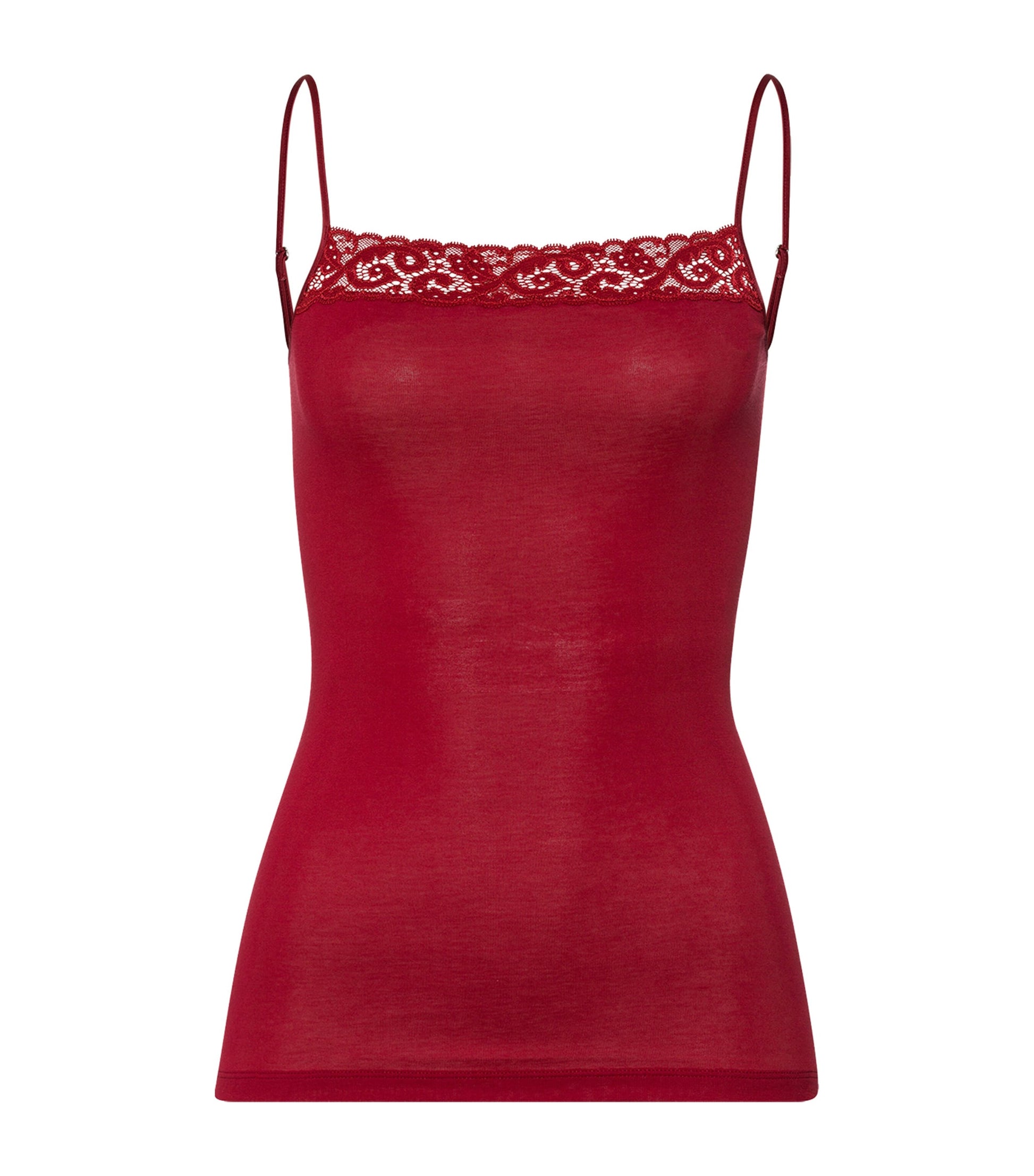 Hanro Mercerised Cotton Moments Camisole RED DAHLIA