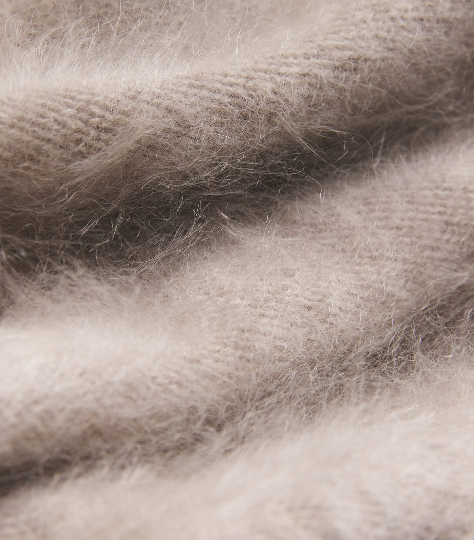 Soft Goat Beige Brushed Cashmere Short-Sleeve Sweater