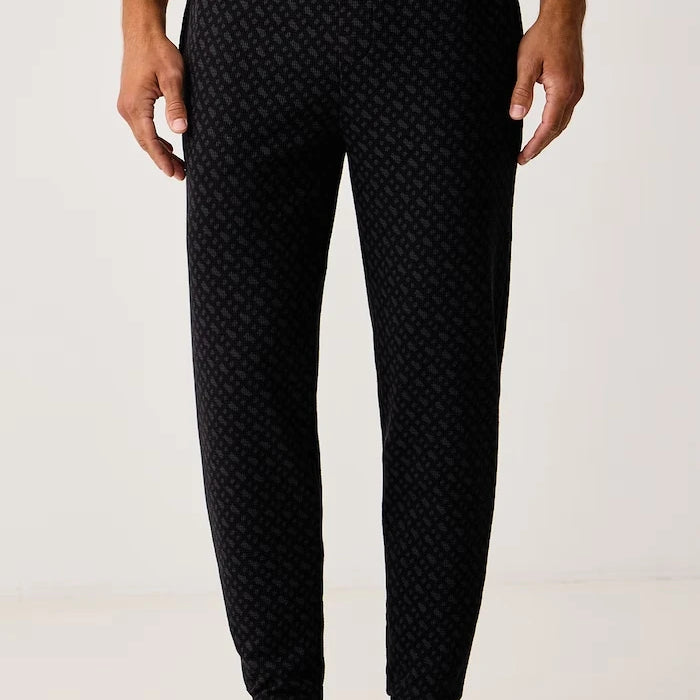 Pamuklu Erkek Pijama Altı WaffleAOP Cuff Pants
