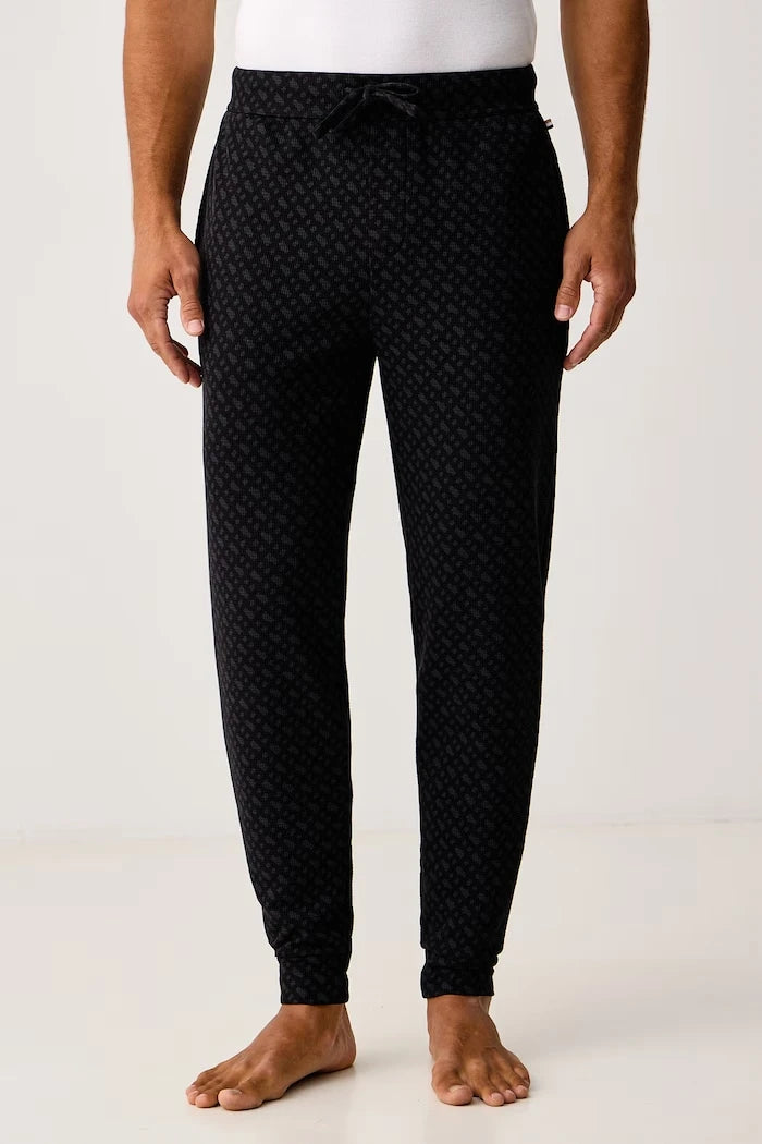 Pamuklu Erkek Pijama Altı WaffleAOP Cuff Pants