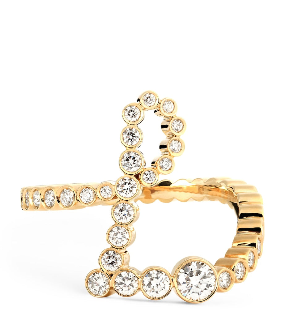 Yellow Gold and Diamond Ensemble ‘L’ Ring