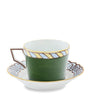Set of 2 Porcelain Il Viaggio di Nettuno Teacups and Saucers
