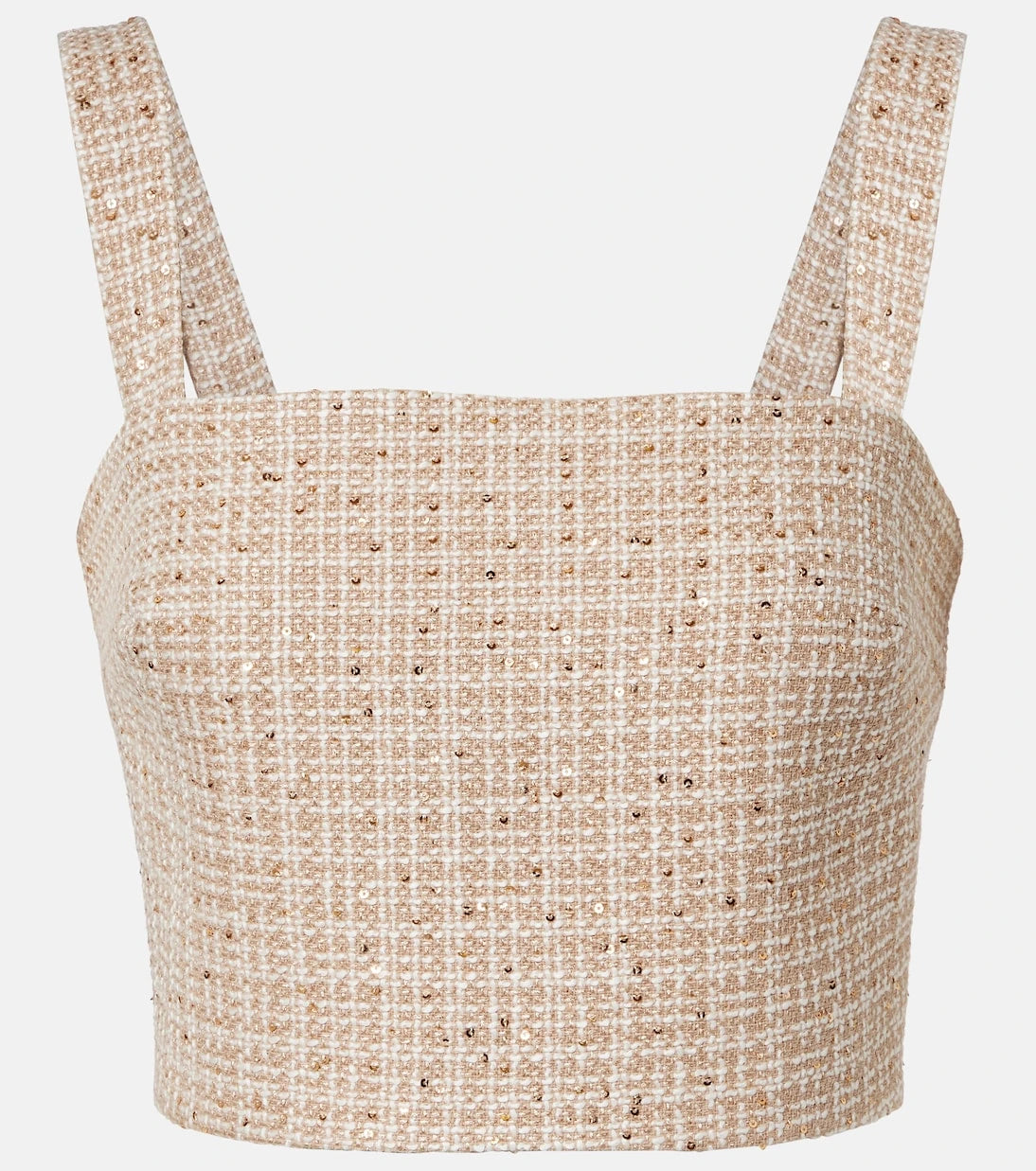 Elie Saab - Checked sequined tweed crop top