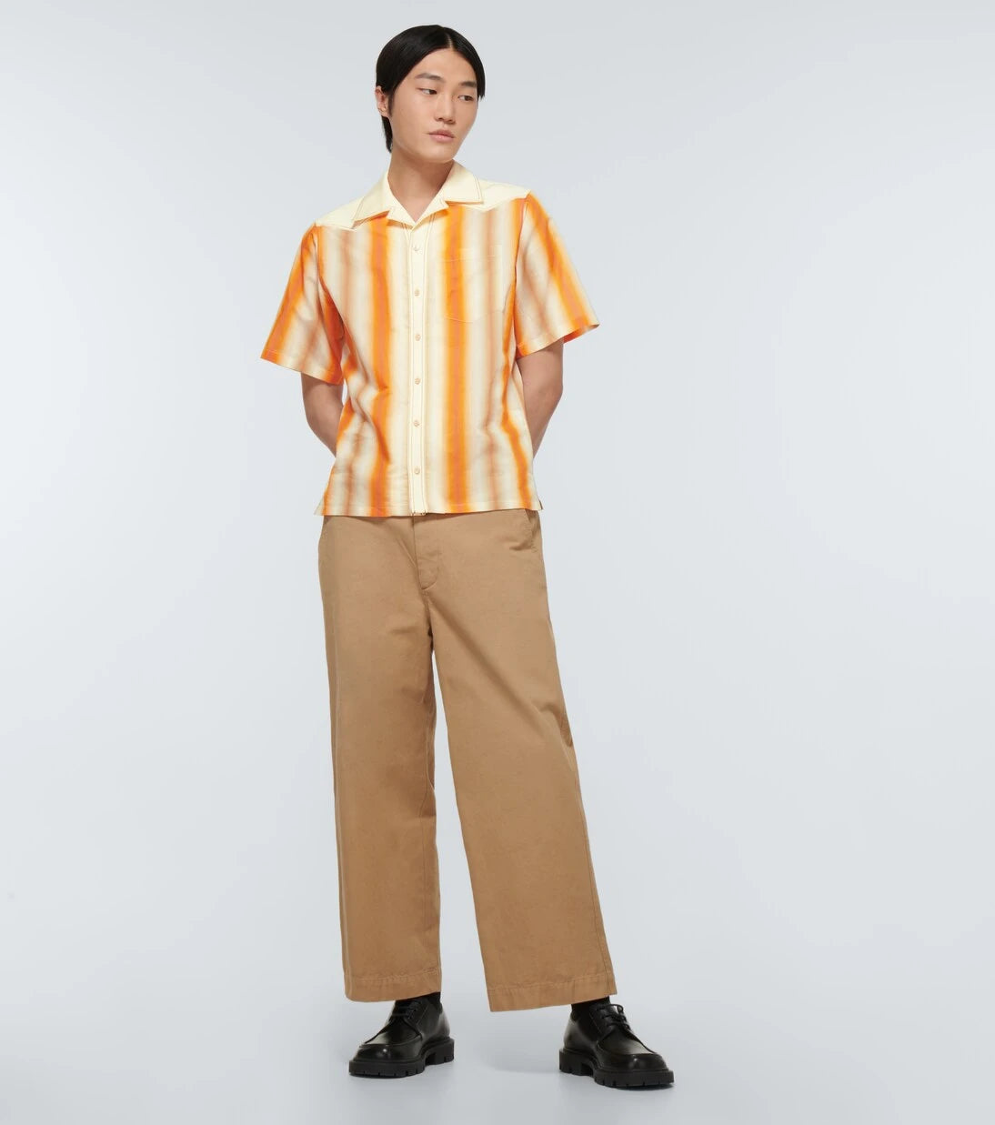 Wales Bonner - Sunrise striped bowling shirt