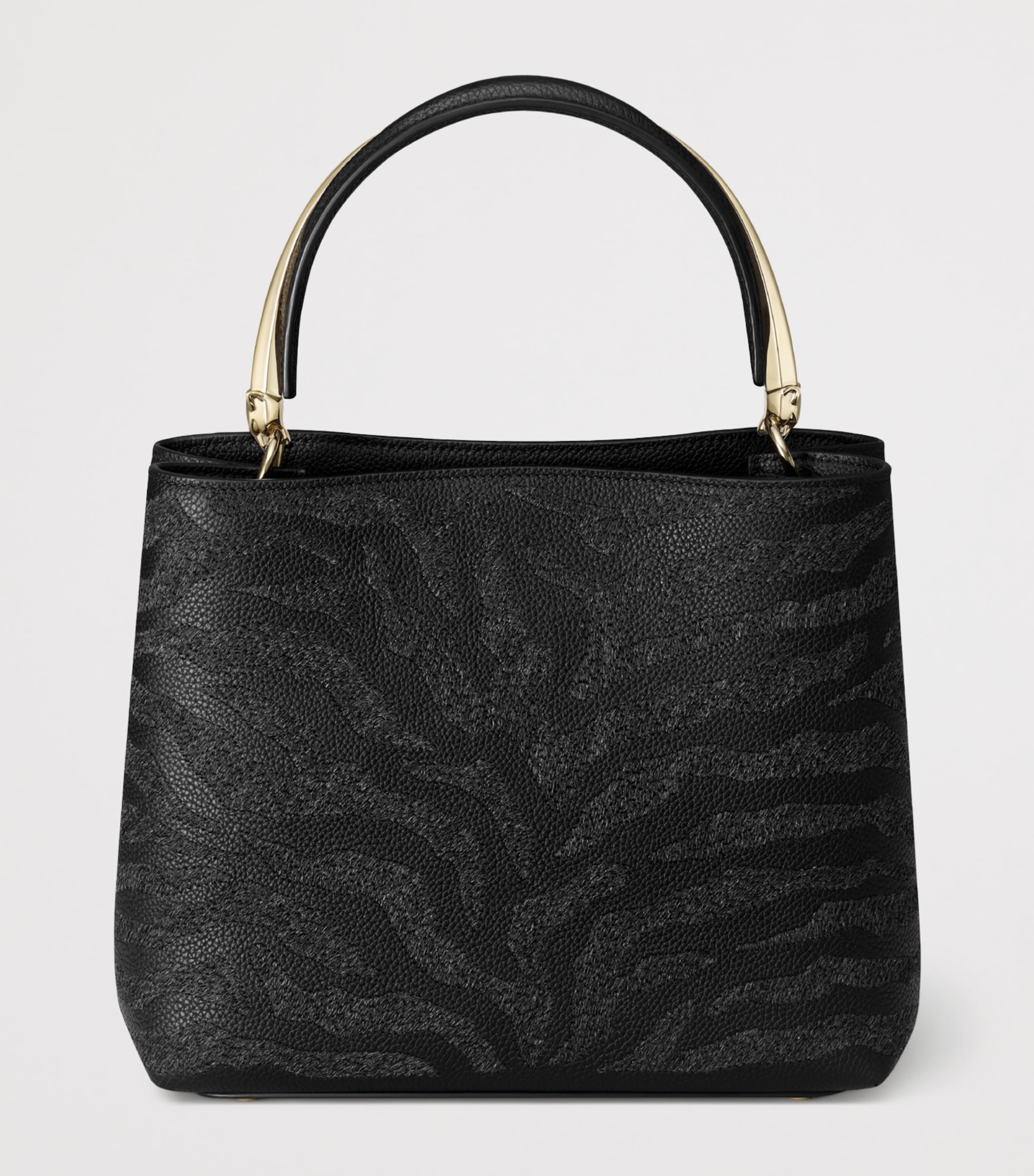 Black Calfskin Panthère de Cartier Top-Handle Bag