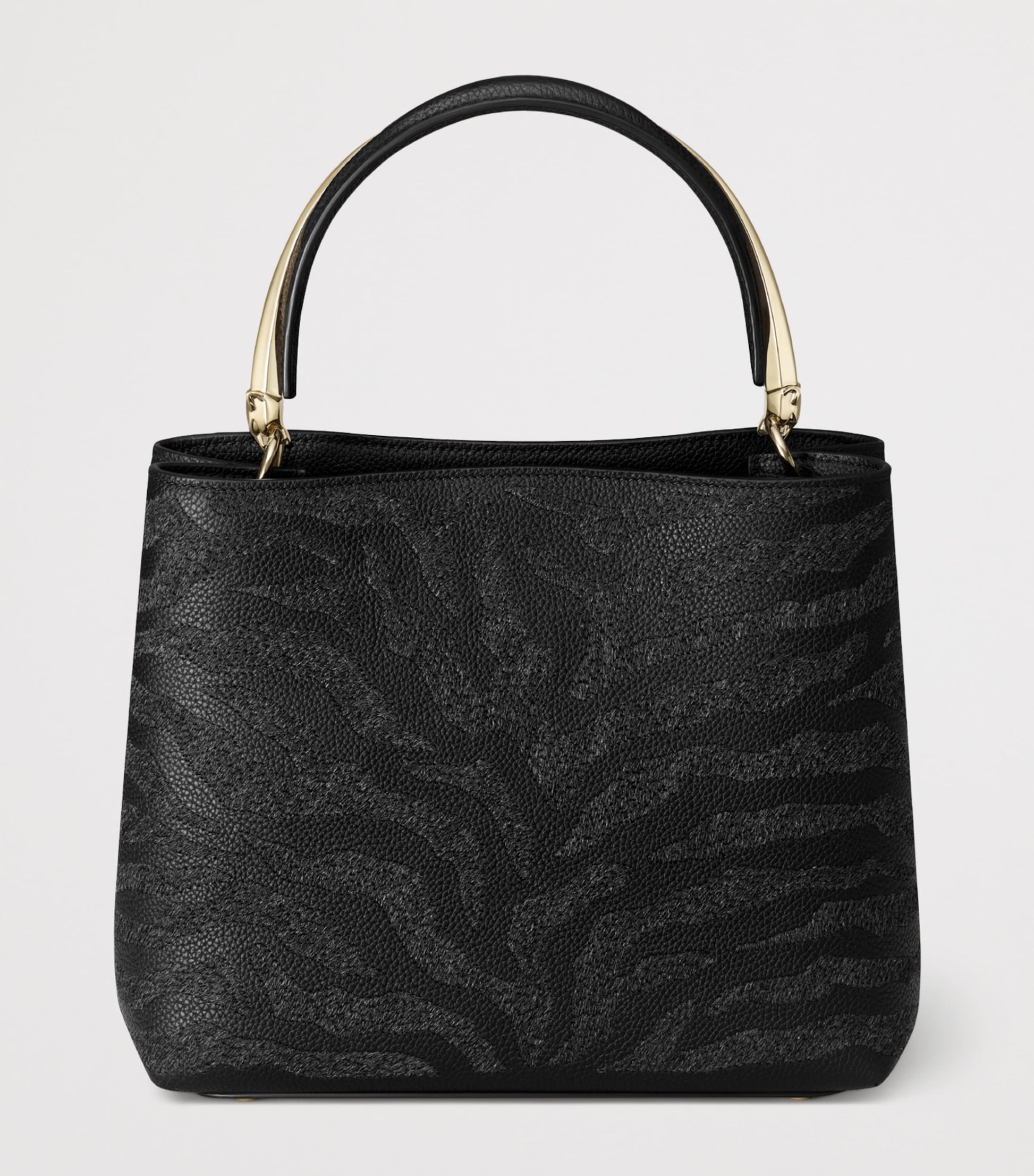 Black Calfskin Panthère de Cartier Top-Handle Bag