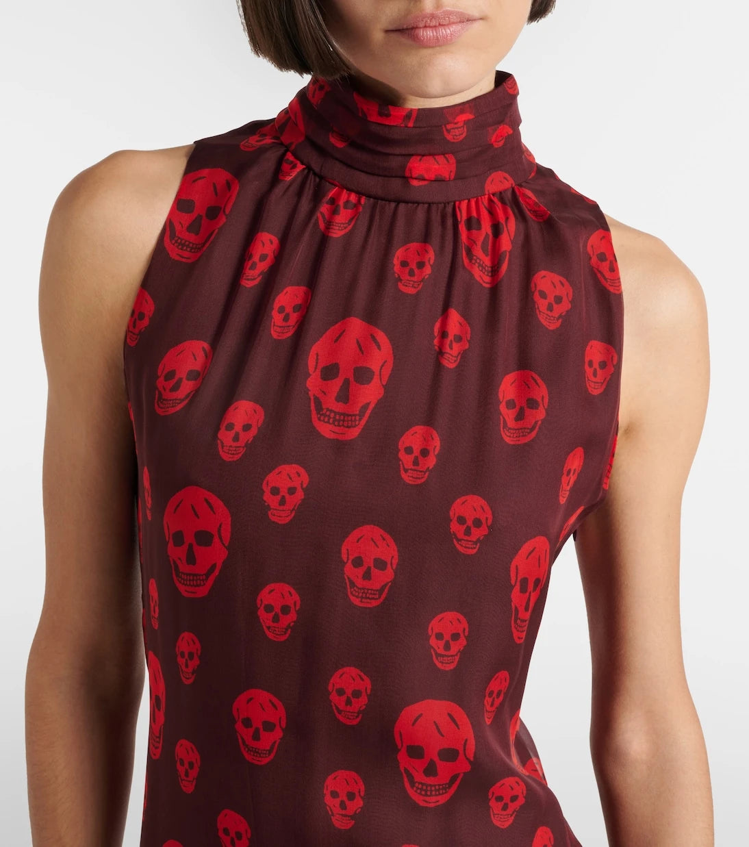 McQueen - Skull silk maxi dress
