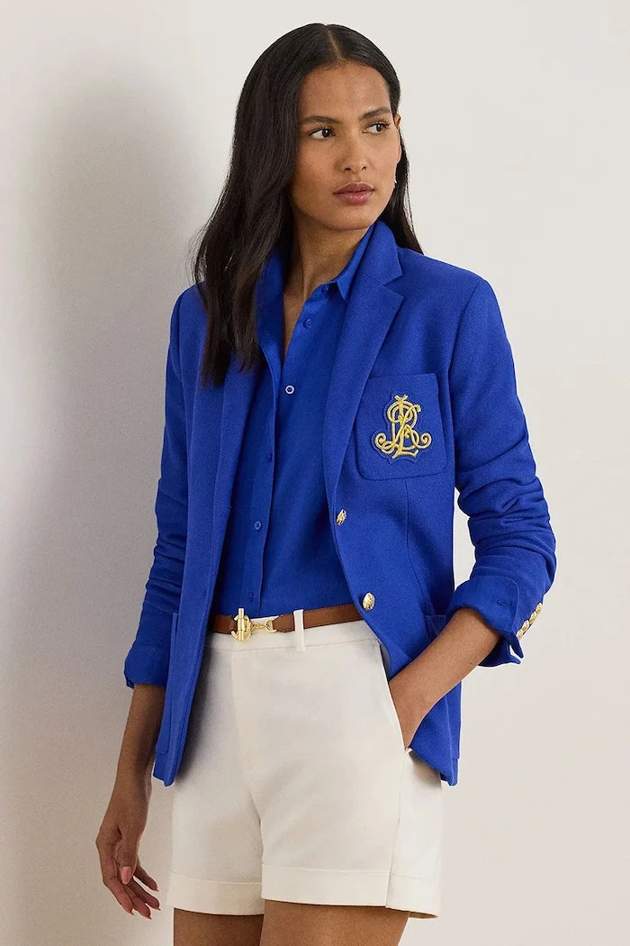Lauren Ralph Lauren tek düğmeli kadın pamuk elastan ceket