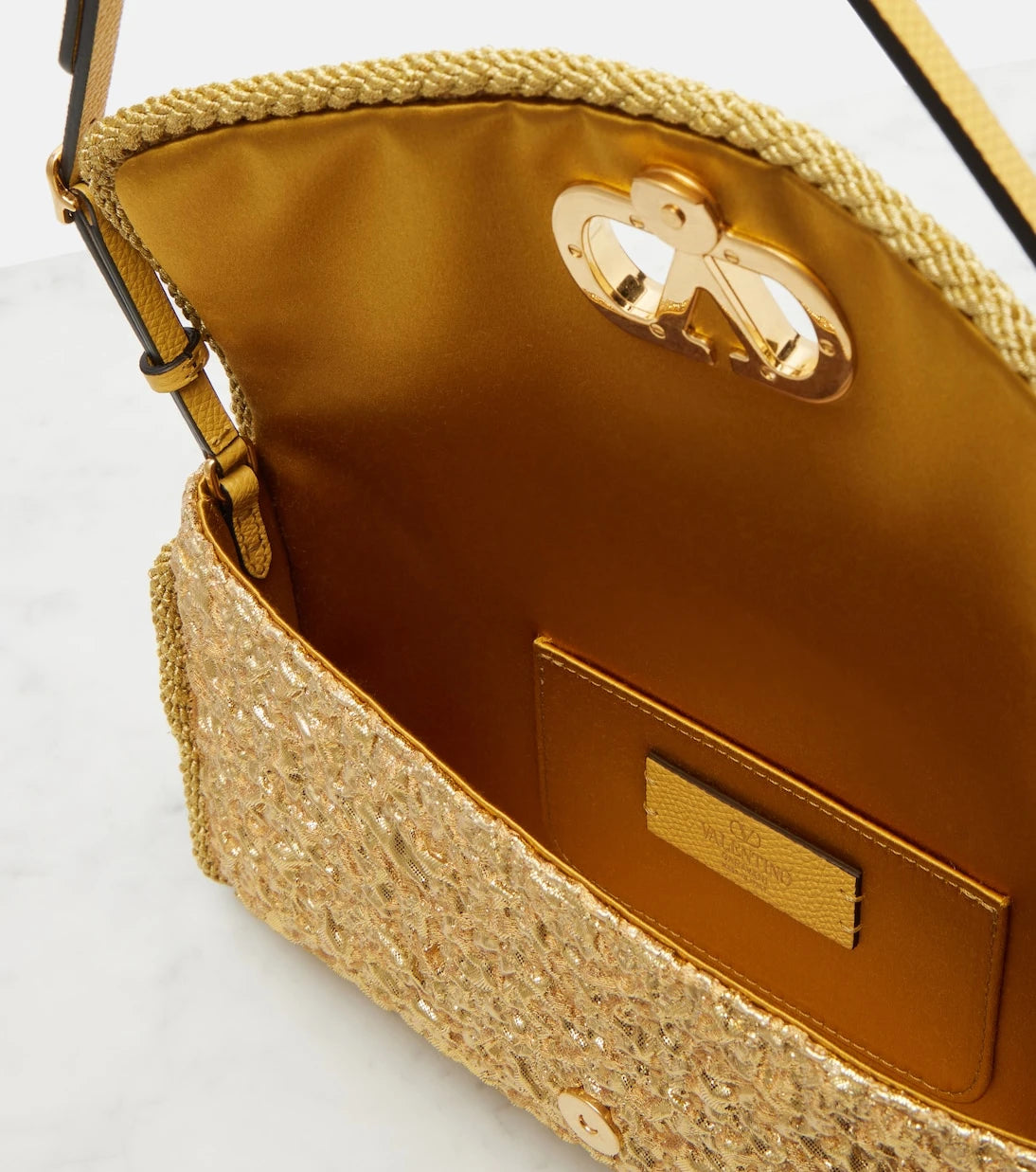 Valentino Garavani - DeVain Small cloqué jacquard shoulder bag