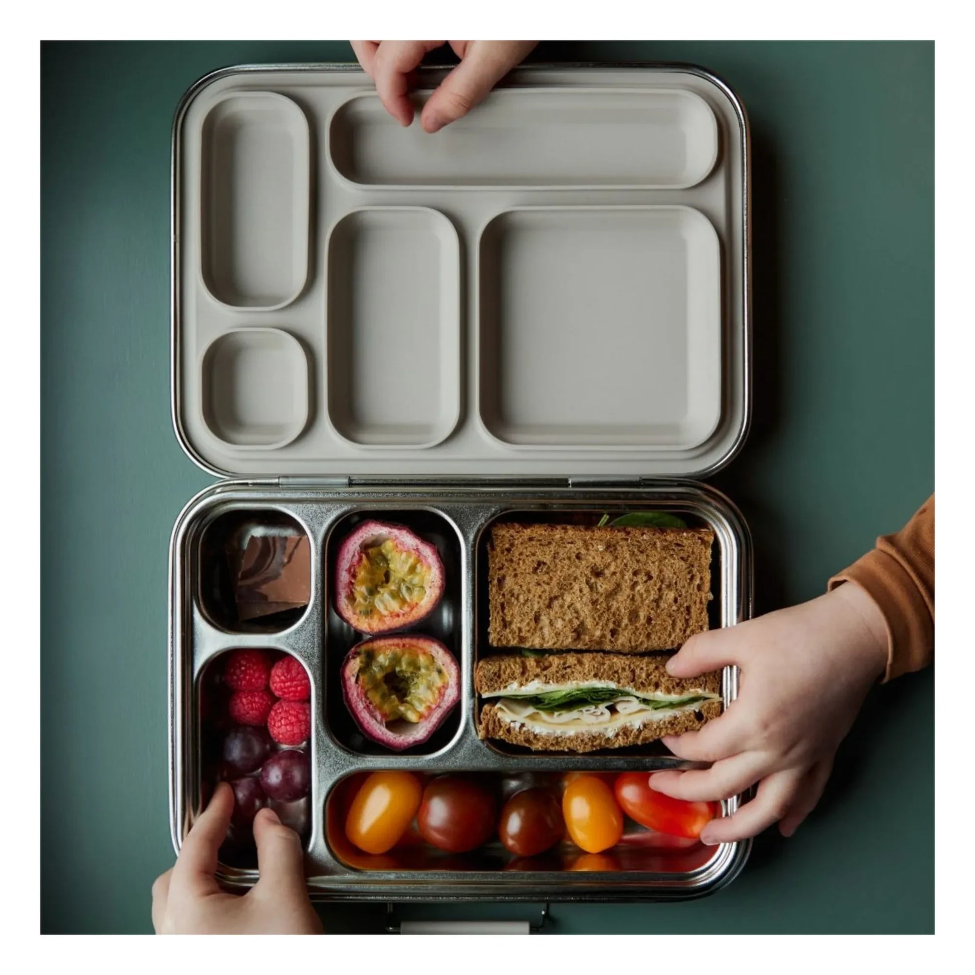 Haps Nordic - Steel lunch box | Powder pink
