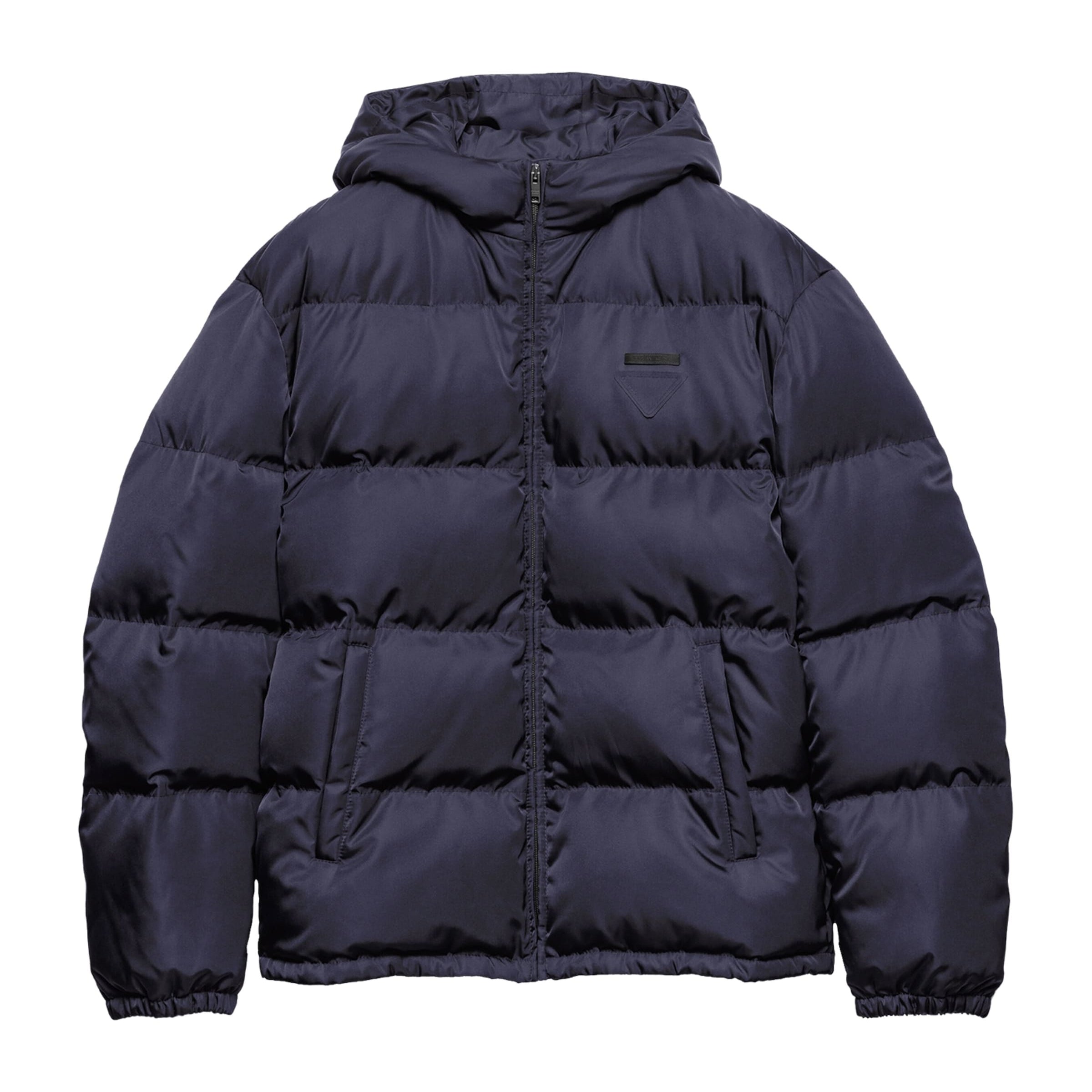 Prada Blue Re-Nylon Logo Puffer Jacket