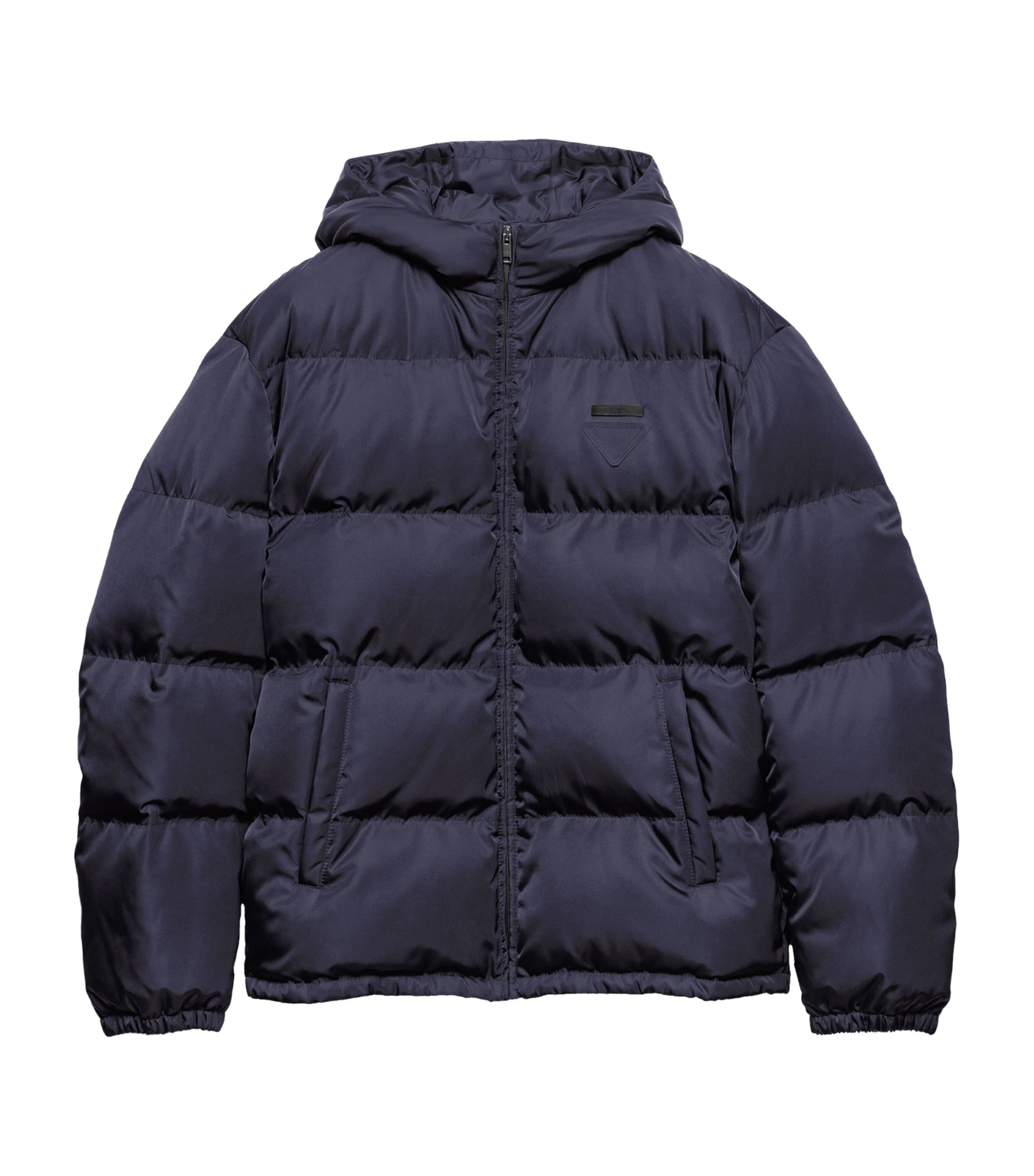 Prada Blue Re-Nylon Logo Puffer Jacket