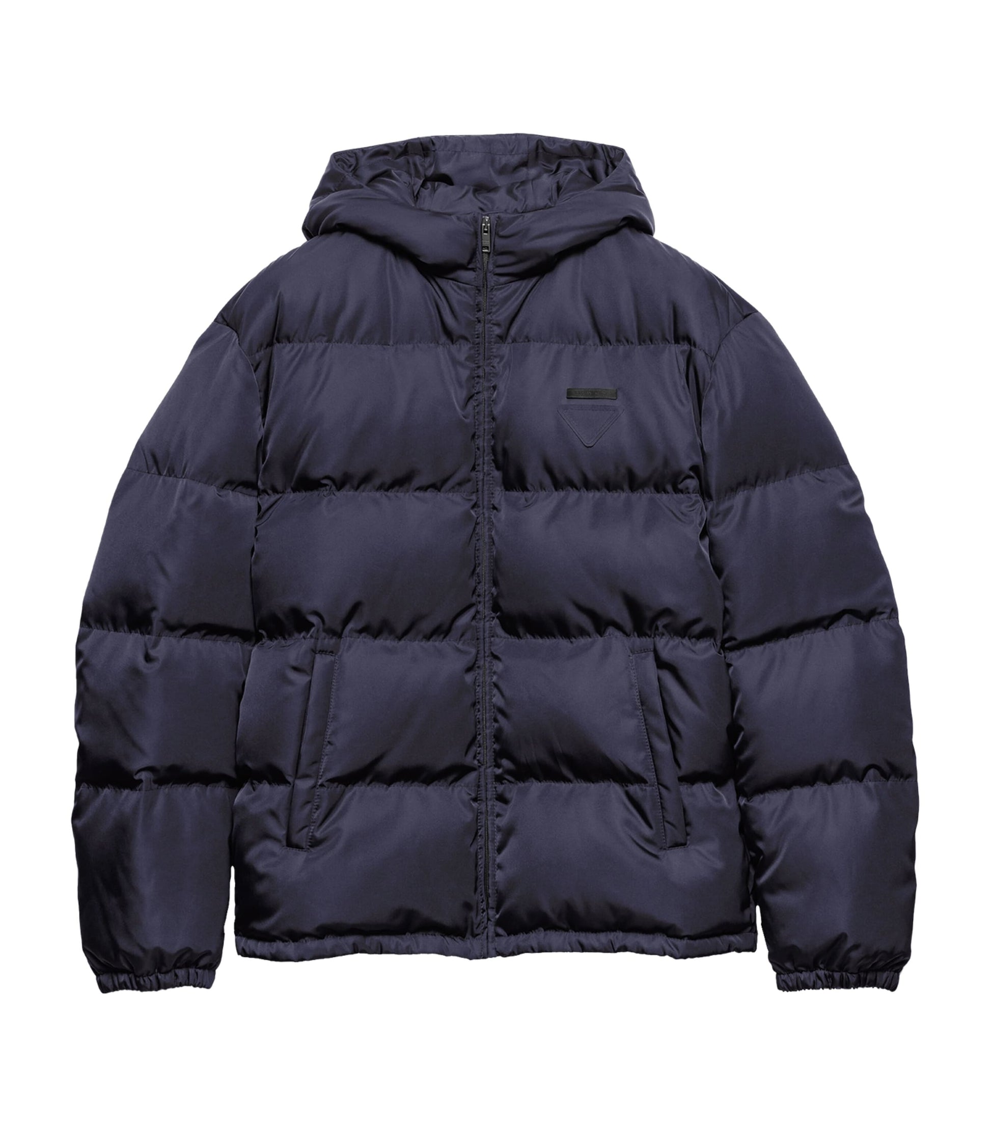Prada Blue Re-Nylon Logo Puffer Jacket