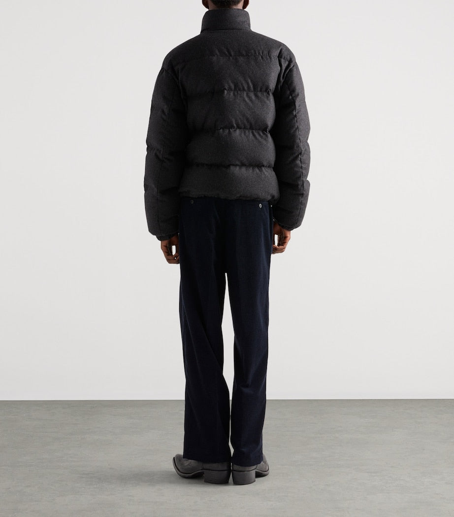 Grey Cashmere-Down Puffer Coat