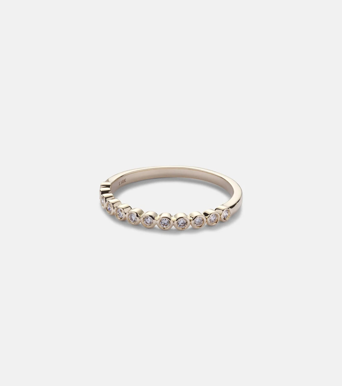 Stone and Strand - خاتم Slim Lattice من الذهب عيار 14 قيراطًا مرصع بالألماس