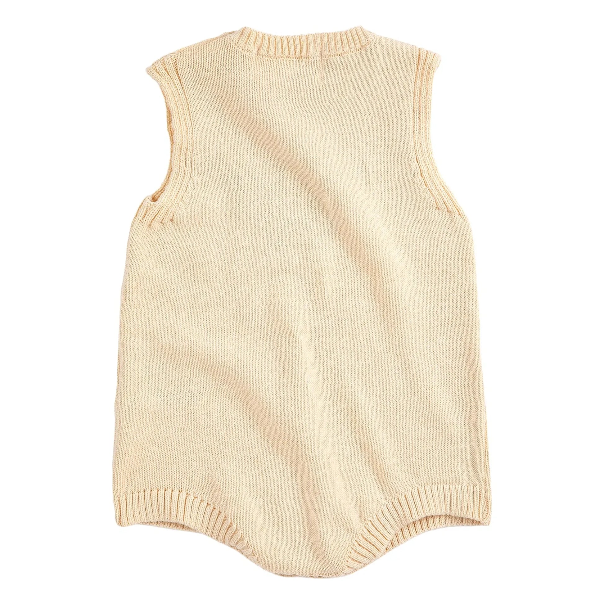 Bobo Choses - Organic cotton knit beet romper | Ecru