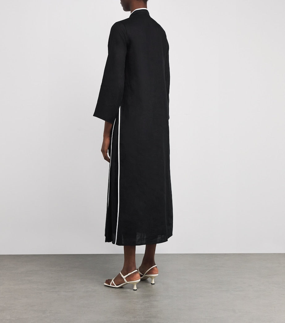 Tory Burch Multi Linen Silk-Trim Kaftan