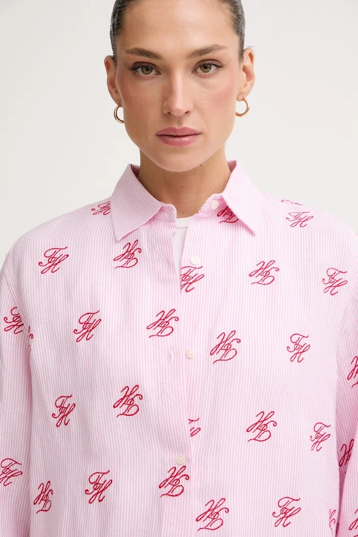 Tommy Hilfiger риза дамска с лен SUMMER