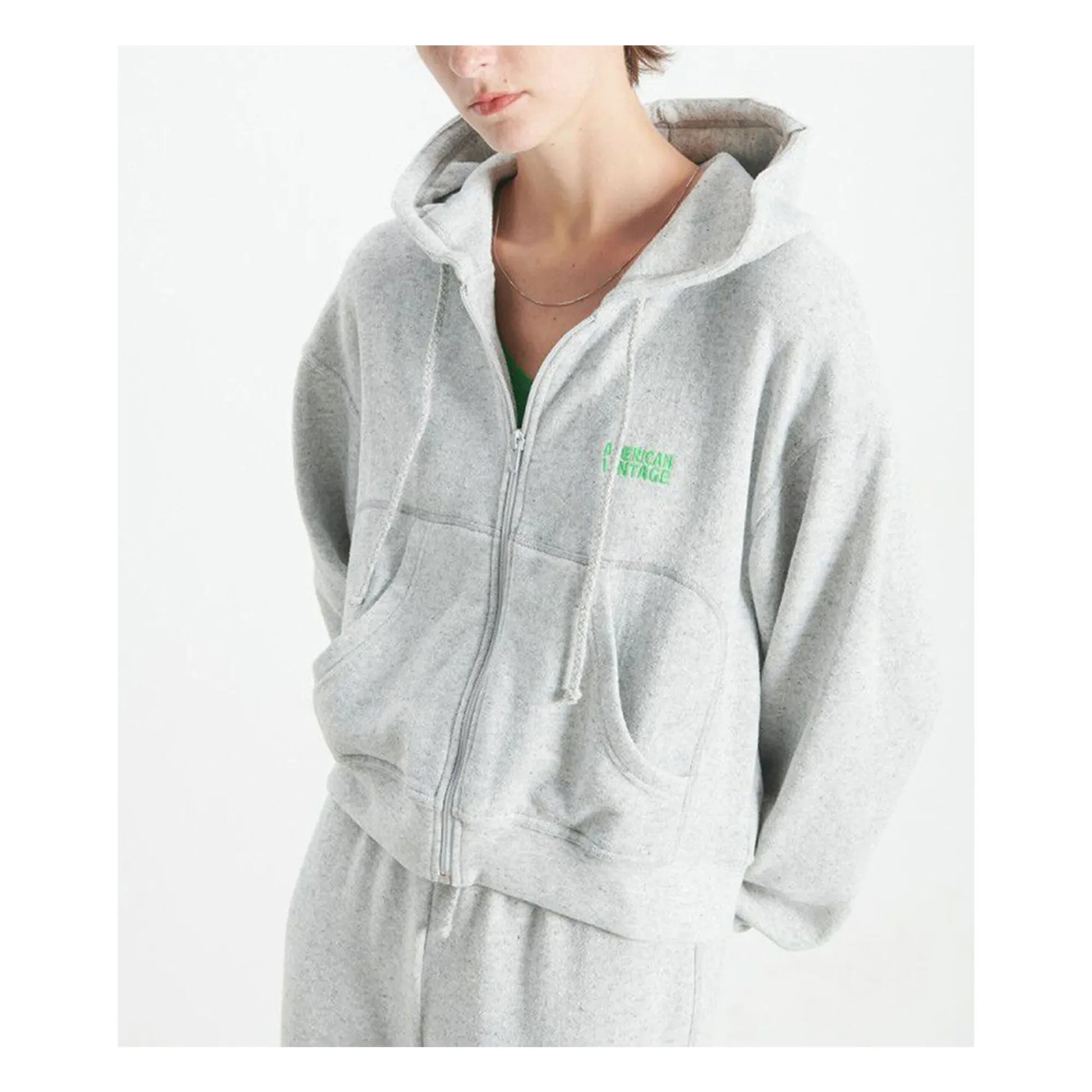 American Vintage - Evona Zipped Sweatshirt | Light eather grey