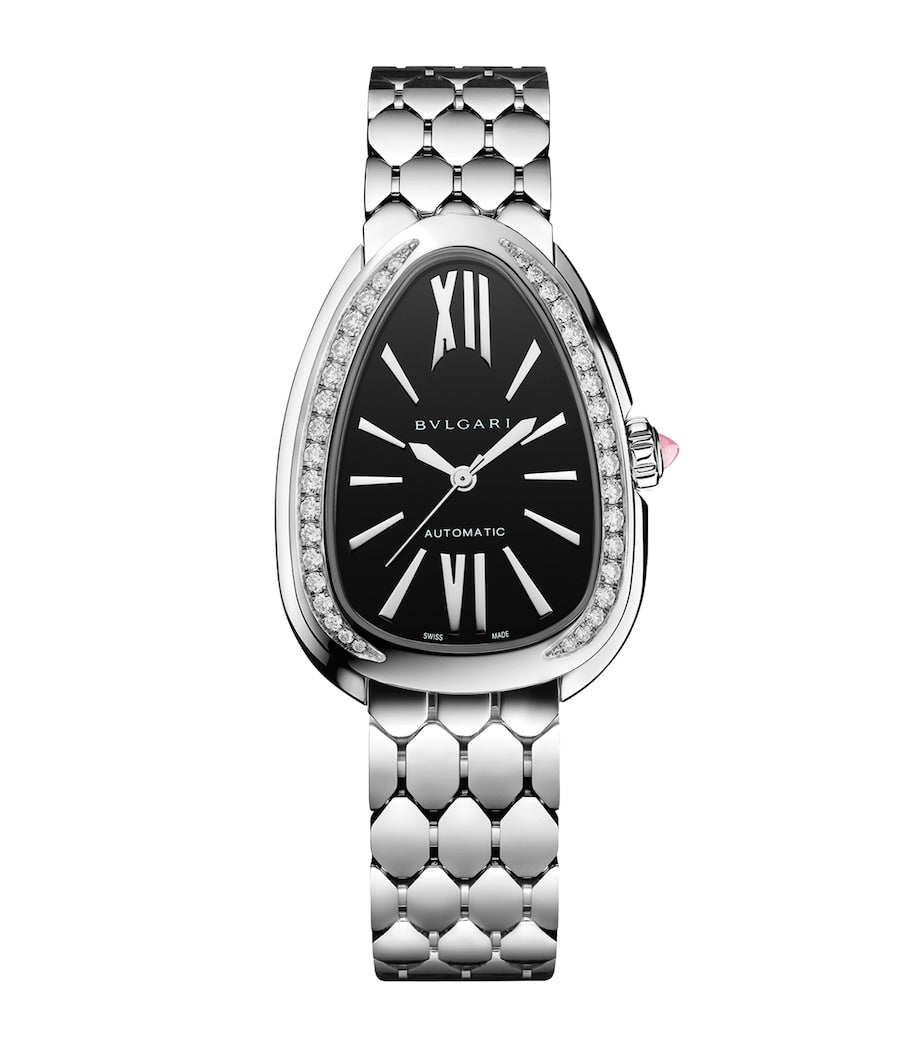 Stainless Steel and Diamond Serpenti Seduttori Watch 34mm