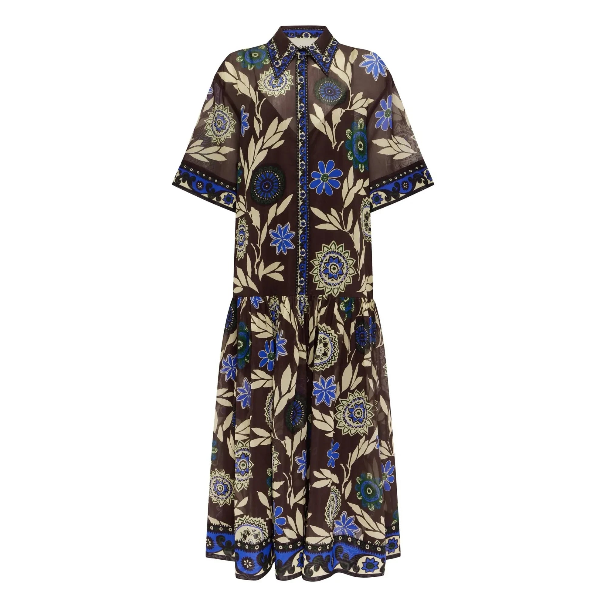Alémais - Jasper silk and cotton dress | Chocolate