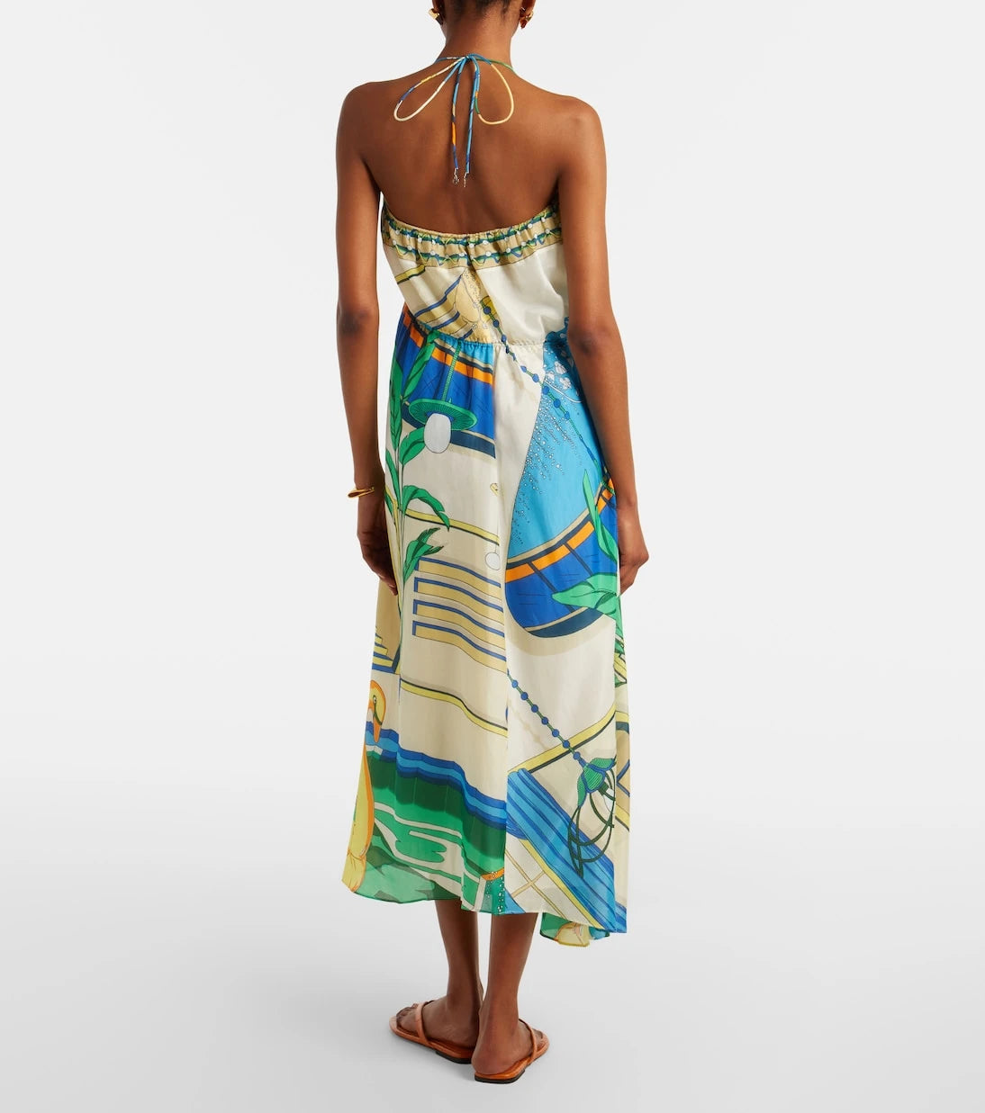Tory Burch - Printed cotton and silk midi dress